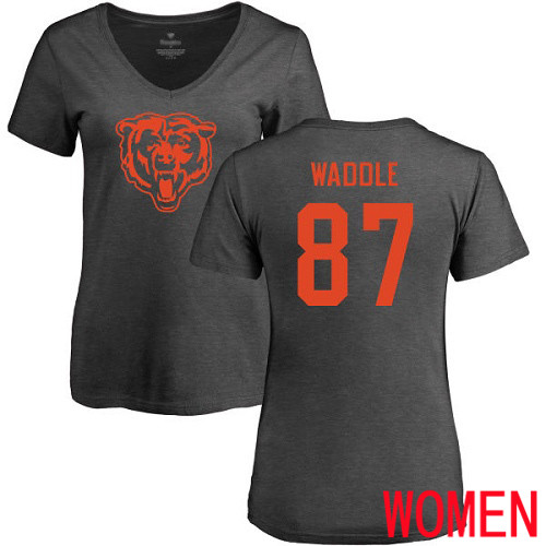 Chicago Bears Ash Women Tom Waddle One Color NFL Football #87 T Shirt